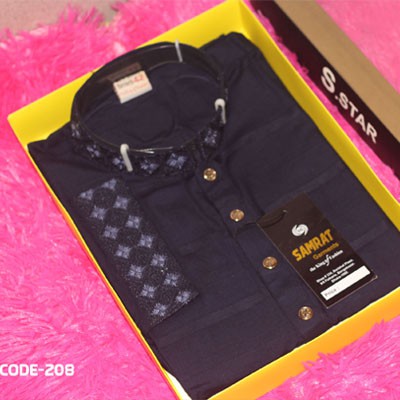 1 pice nevy blue premium quality panjabi offer for new year 2025 for men