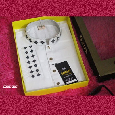 1 pice white collour premium quality panjabi offer for new year 2025 for men