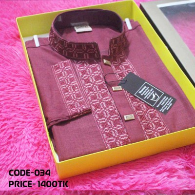1 pice mate red premium quality panjabi offer for new year 2025 for men
