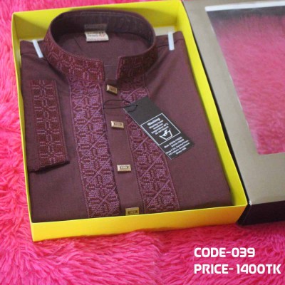1 piece maroon color premium quality punjabi offer for new year 2025 for men