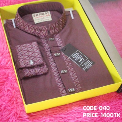 1 piece maroon color premium quality punjabi offer for new year 2025 for men